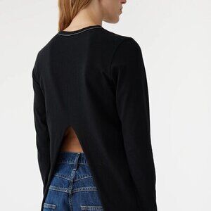 4/$20 Urban Outfitters Back Slit Black Sweater Small long sleeve